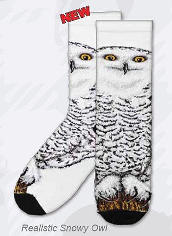 Snowy Owl Socks from Critter Socks