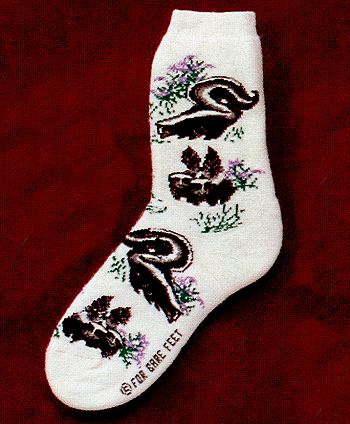 Skunks and Flowers Socks from Critter Socks