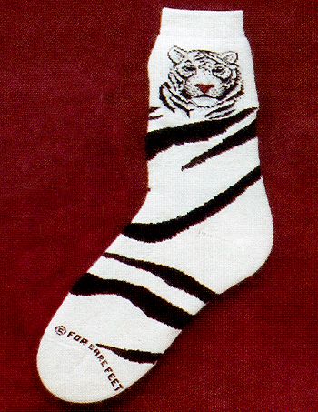 White Tiger Socks from Critter Socks